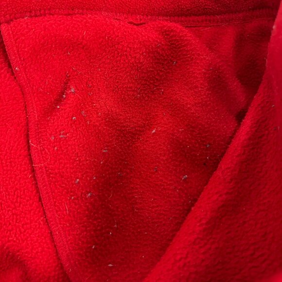 Basic Editions Red Full Zip Fleece Jacket XL Embroidered Snowflakes Stars - Picture 6 of 7